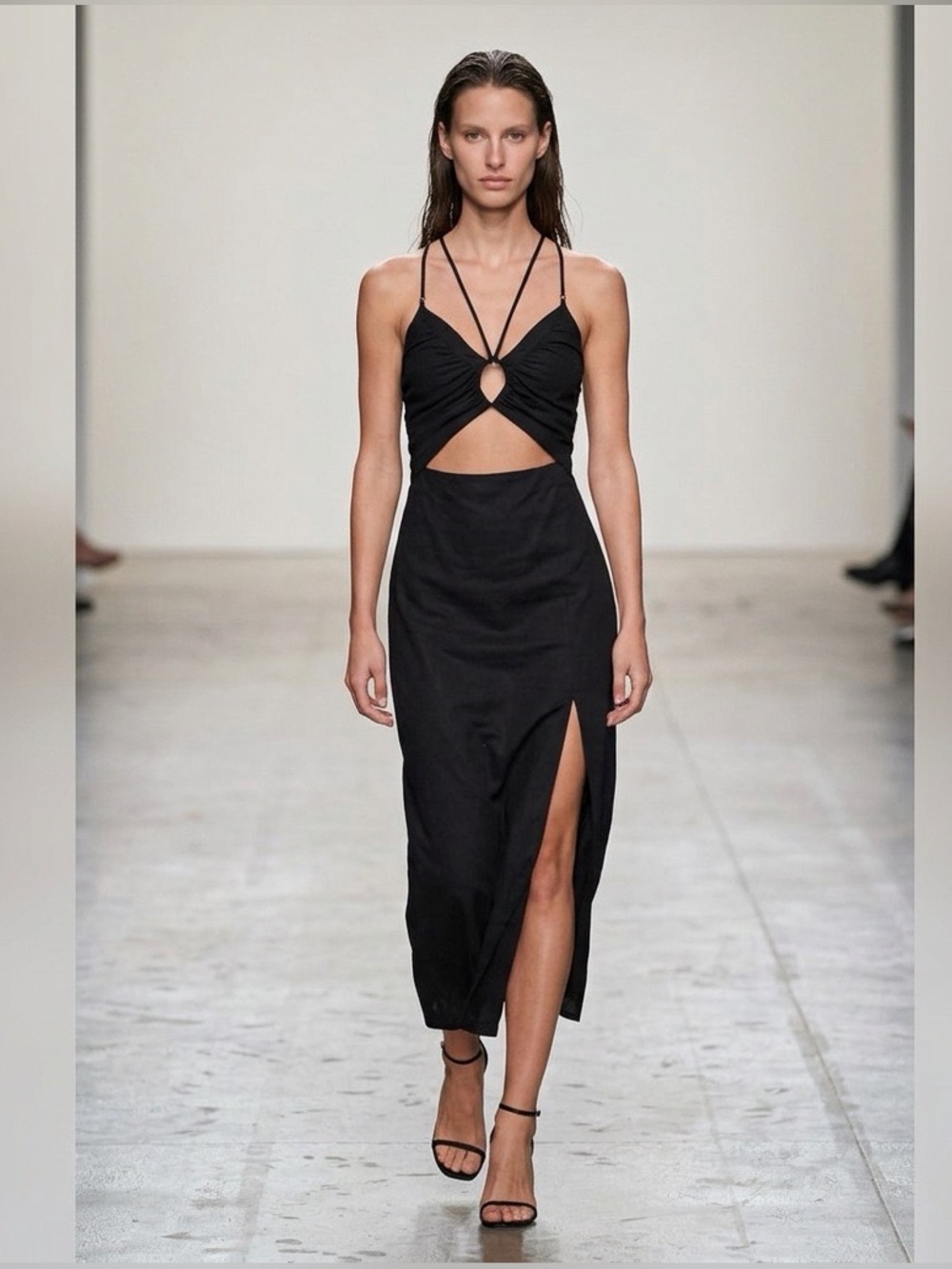 Zara Black Strappy Cutout Maxi Dress Women’s Small NWT